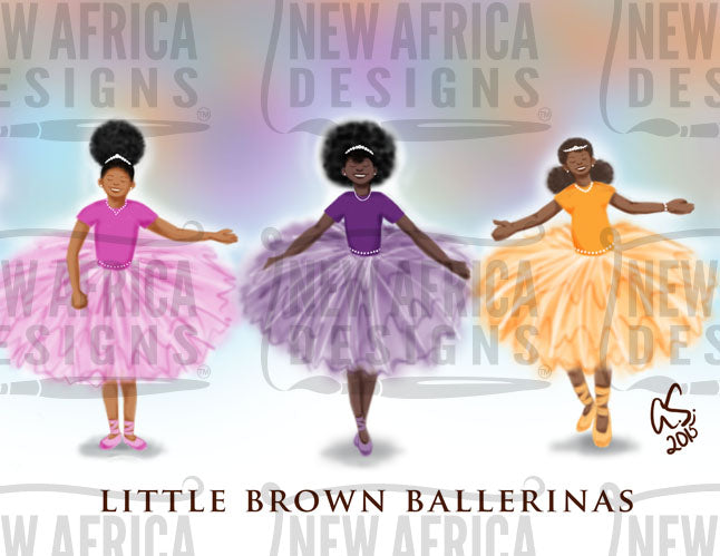 Brown Ballerinas Art Print