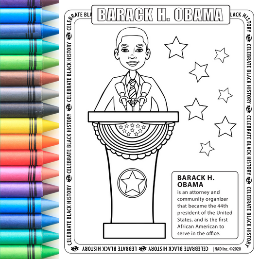 President Barack H. Obama Coloring Page Digital Download