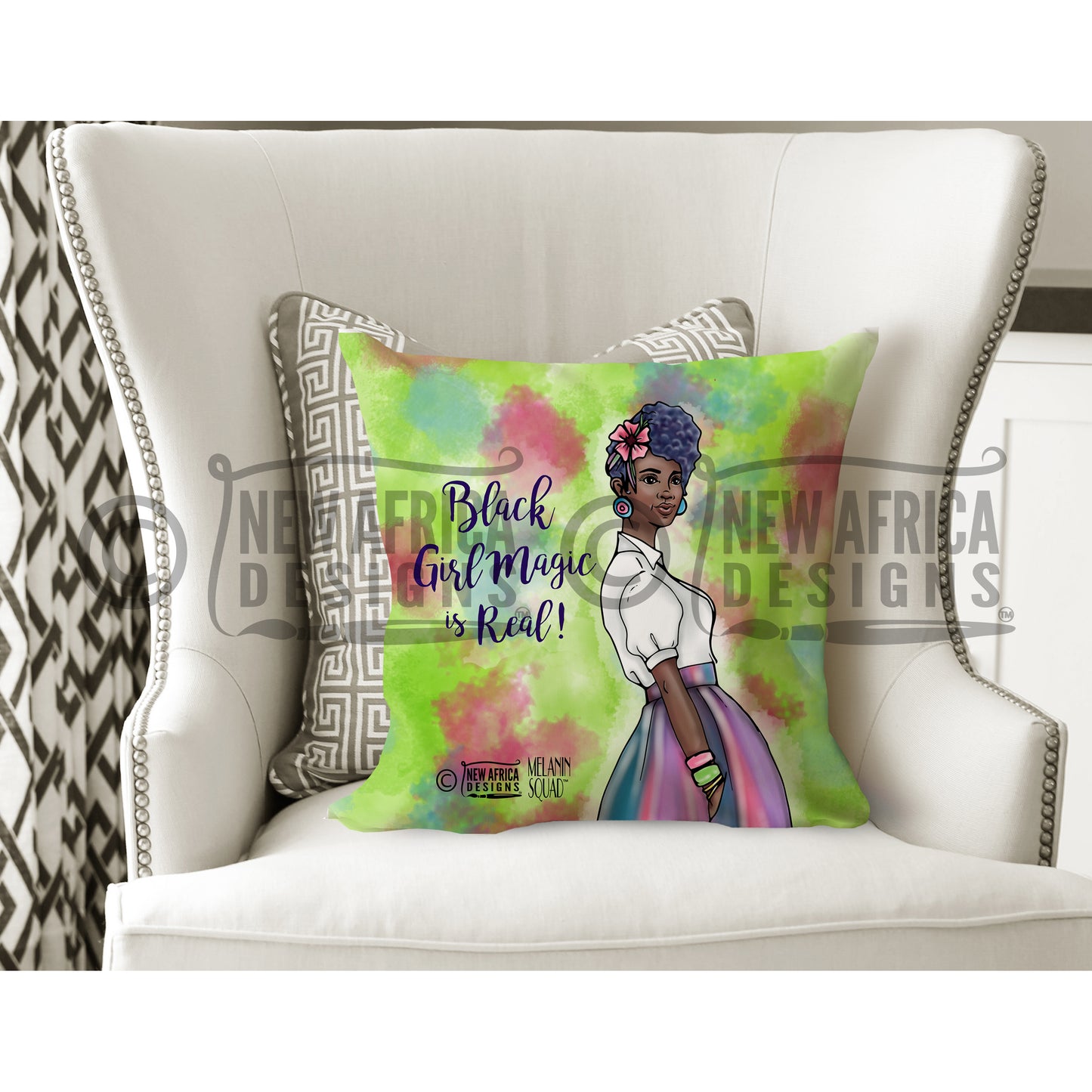 Ebony Melanin Squad Pillow