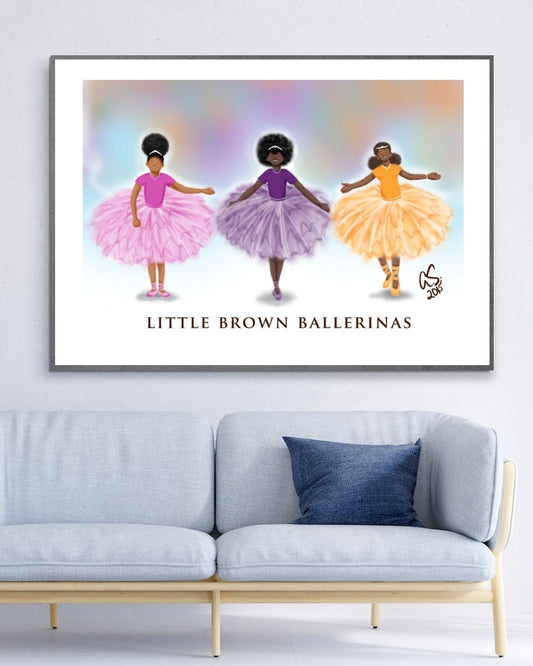 Brown Ballerinas Art Print