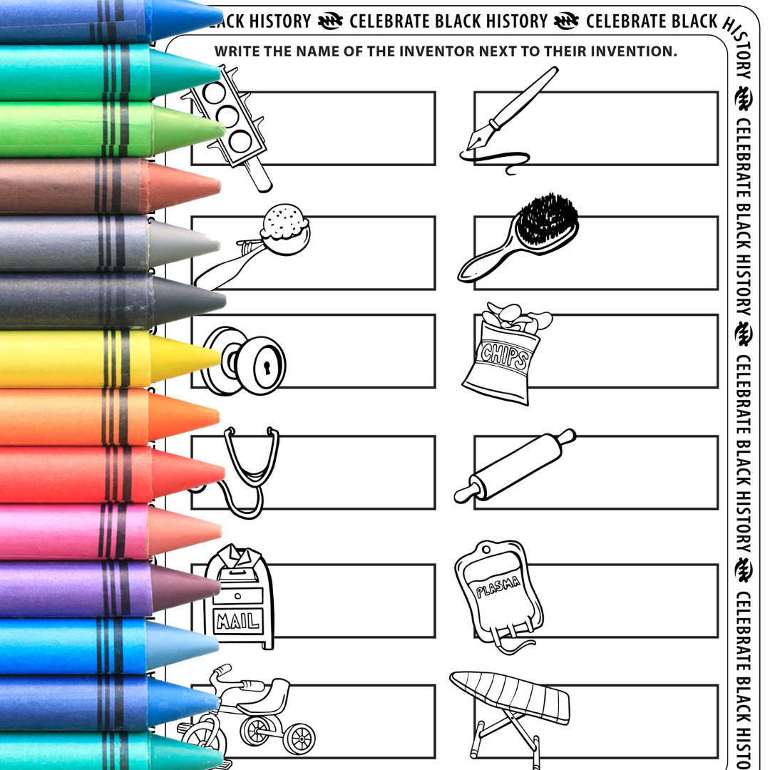 Black Inventors & Innovators Vol 1 Coloring & activity sheet Digital Download