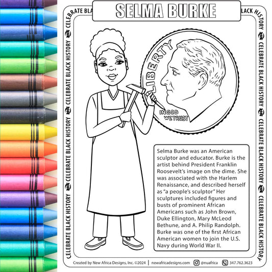 Selma Burke Coloring Page Digital Download