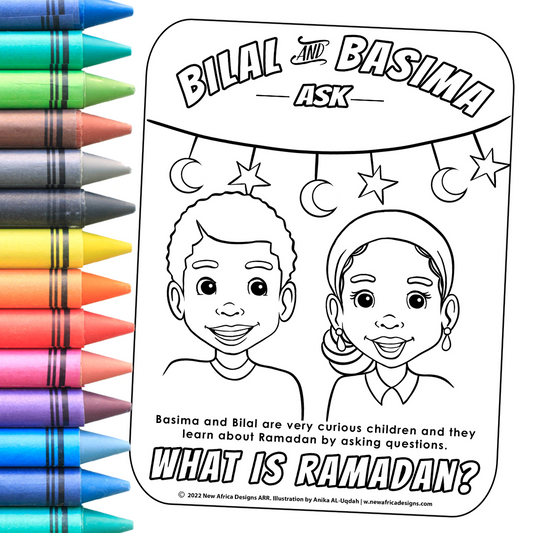 Bilal and Basima ask What is Ramadan? Coloring Book Digital Download