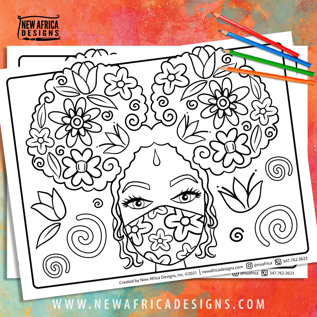 new africa designs coloring pages
