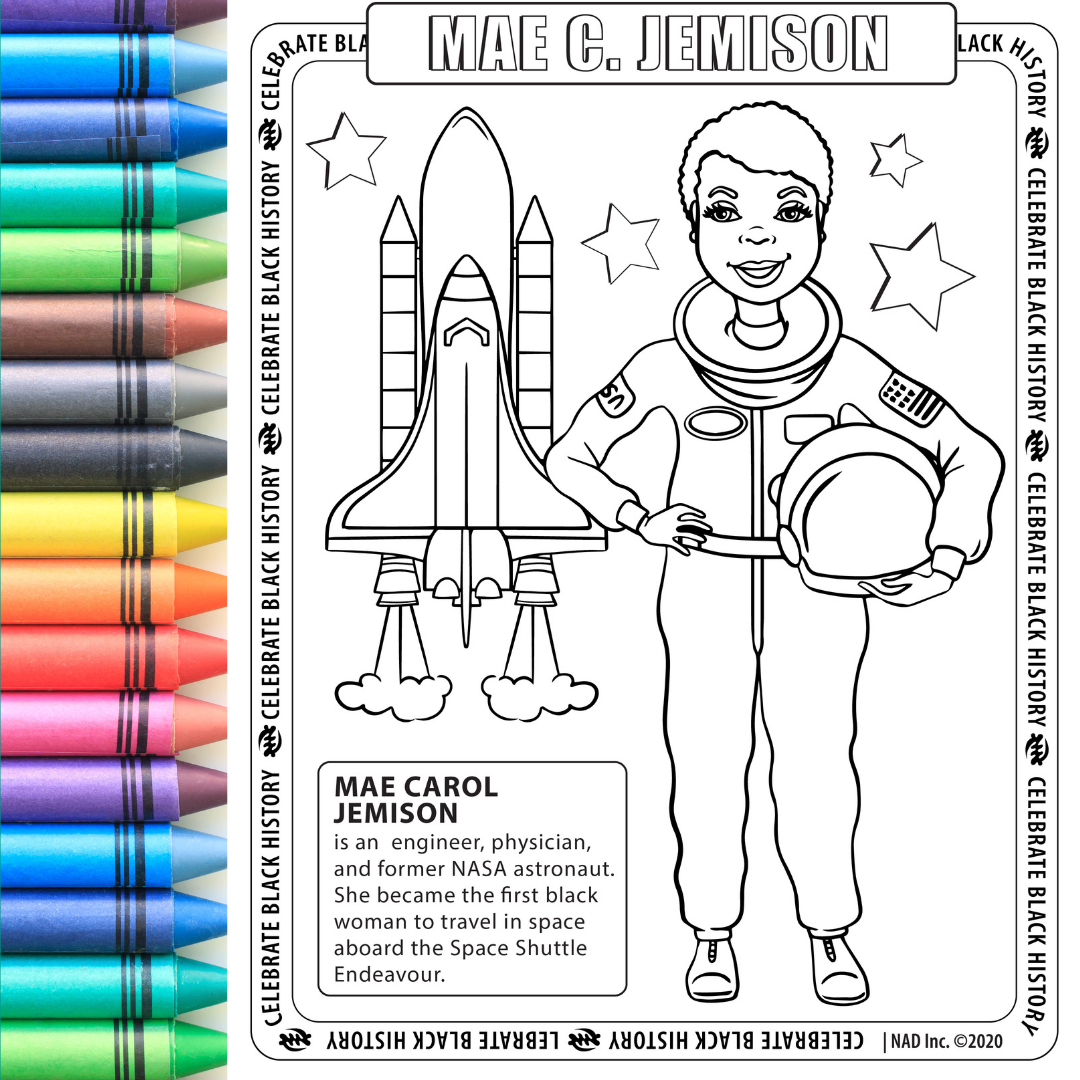 Mae Jemison Coloring Page Digital Download