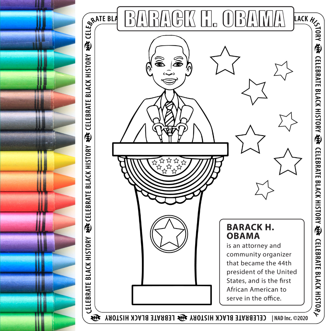President Barack H. Obama Coloring Page Digital Download