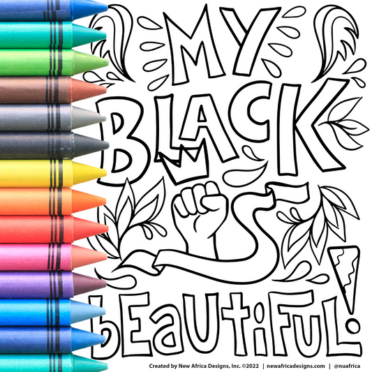 My Black Is Beautiful  Coloring Page Digital Download