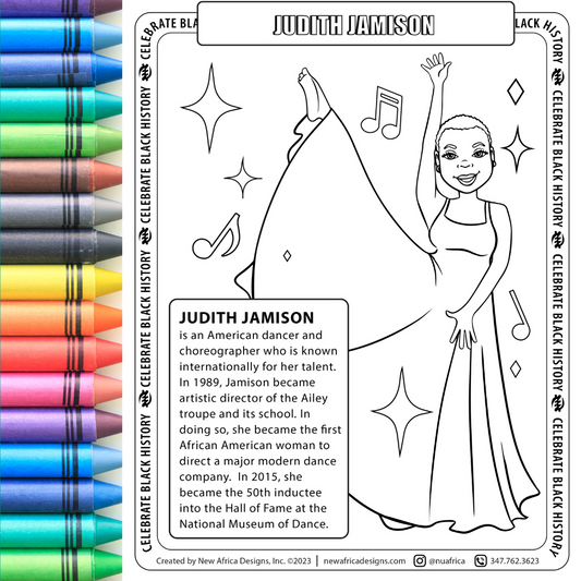 Judith Jemison Coloring Page Digital Download