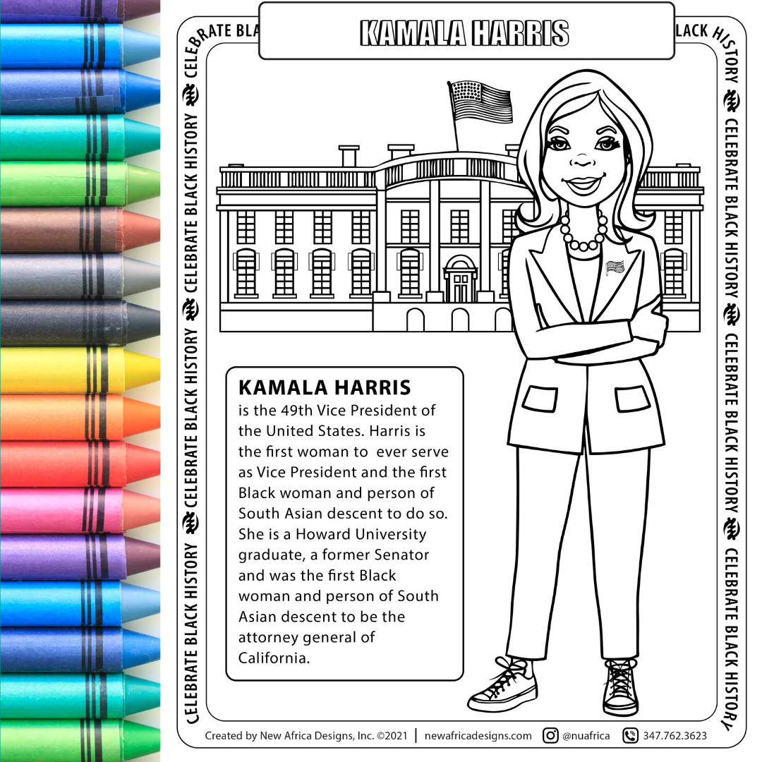 Kamala Harris Coloring Page Digital Download