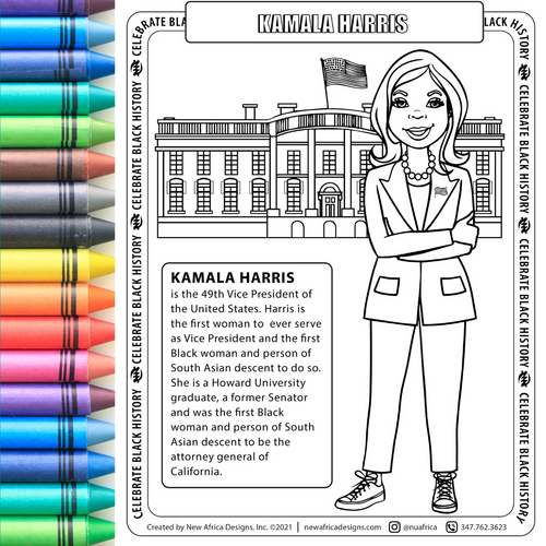 Kamala Harris Coloring Page Digital Download